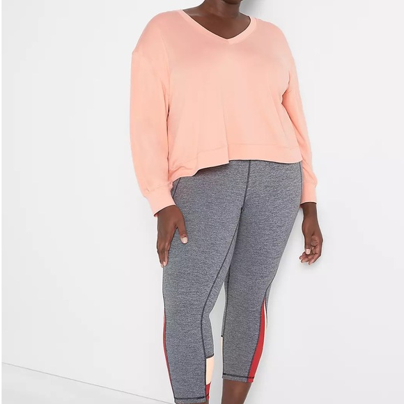 Long Sleeve Mid VNeck W/ Back Detail Recycled Sweatshirt - NWT - Picture 3 of 3